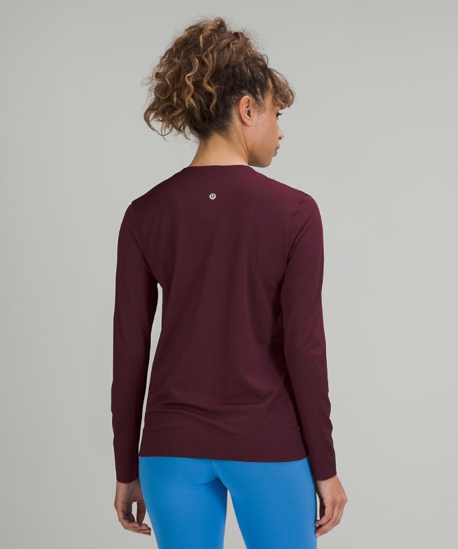 Tops Lululemon Swiftly Relaxed Long Sleeve Mujer Cassis / Cassis | 98702-WXHF