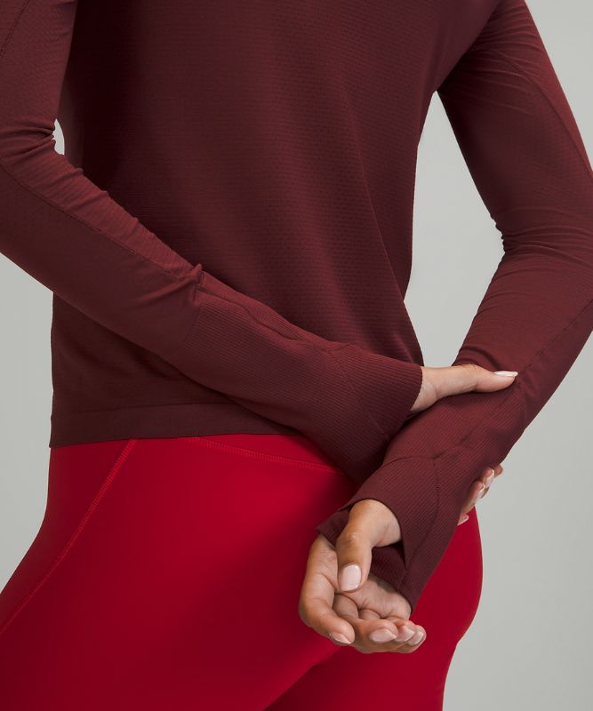 Tops Lululemon Swiftly Tech LS 2.0 Race Mujer Rojos Vino Rojos Vino | 02694-WMOA