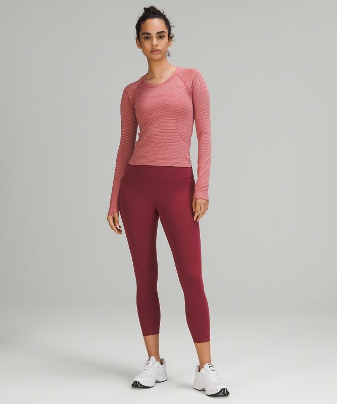 Tops Lululemon Swiftly Tech LS 2.0 Race Mujer Rosas Rosas Blancos Rojos | 01827-EAZF