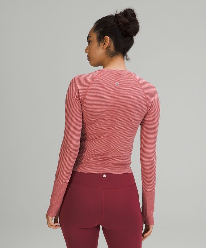 Tops Lululemon Swiftly Tech LS 2.0 Race Mujer Rosas Rosas Blancos Rojos | 01827-EAZF