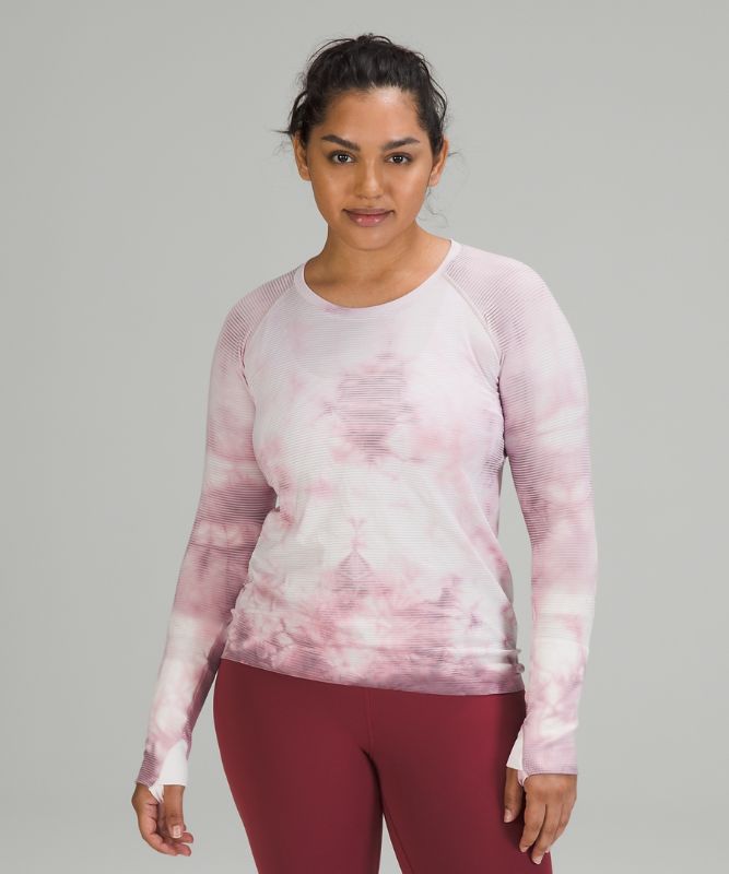 Tops Lululemon Swiftly Tech LS 2.0 Wash Mujer Rosas Grises Marrom | 25917-BFMA