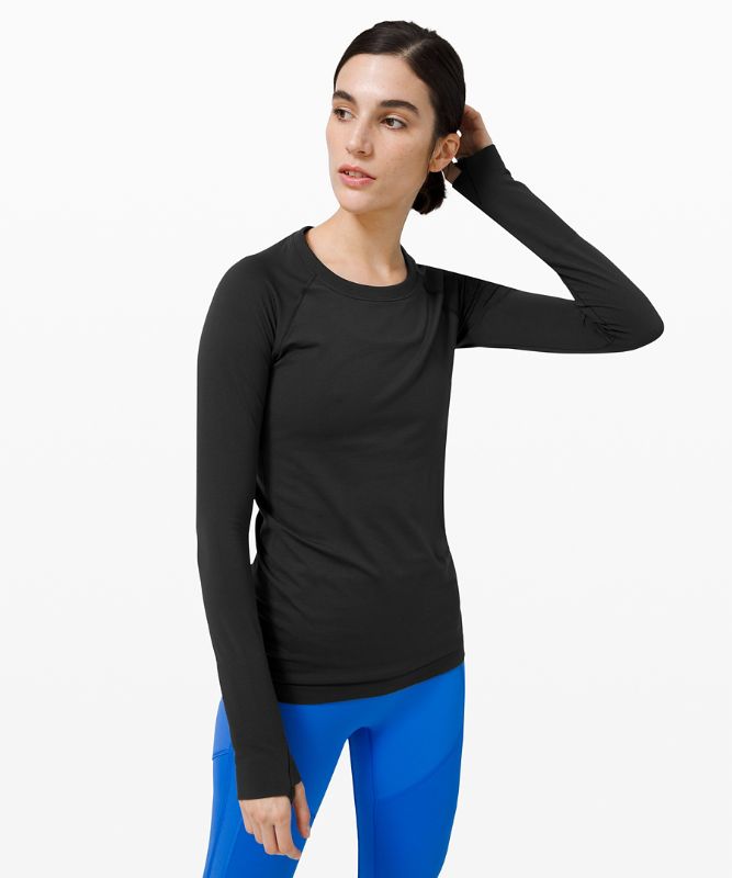 Tops Lululemon Swiftly Tech Long Sleeve 2.0 Mujer Negros Negros | 67451-HCLN