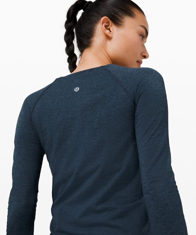 Tops Lululemon Swiftly Tech Long Sleeve 2.0 Mujer Azules Azul Marino | 43051-RPXU