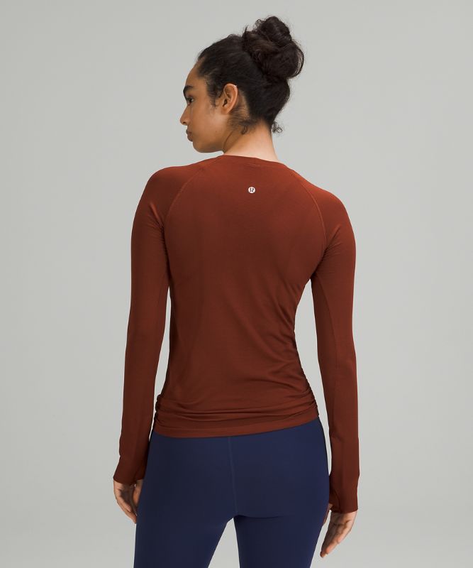 Tops Lululemon Swiftly Tech Long Sleeve 2.0 Mujer Marrom Marrom | 06173-OYCB