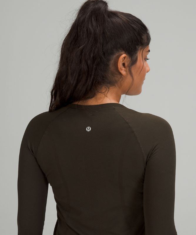 Tops Lululemon Swiftly Tech Long Sleeve 2.0 Mujer Verde Oliva Oscuro Verde Oliva Oscuro | 05874-NRXD