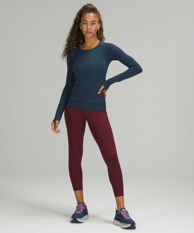 Tops Lululemon Swiftly Tech Long Sleeve 2.0 Mujer Azul Marino Azules | 05872-VBQC