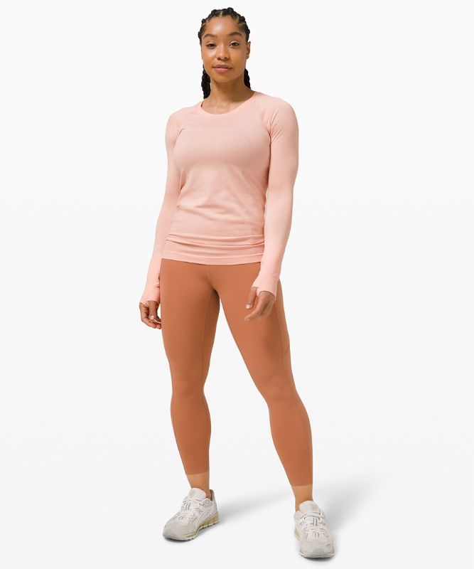 Tops Lululemon Swiftly Tech Long Sleeve 2.0 Mujer Rosas Blancos Rosas Blancos | 97342-GUJR