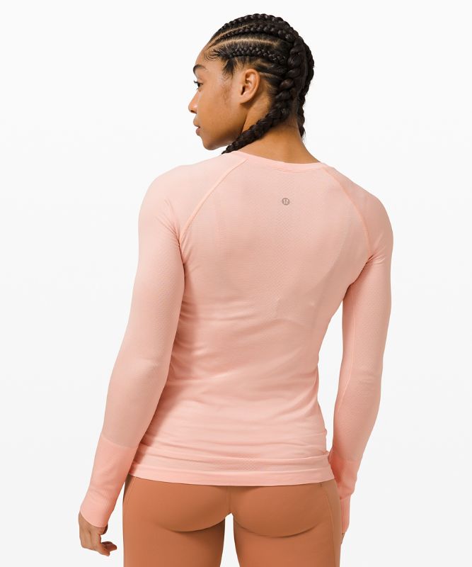 Tops Lululemon Swiftly Tech Long Sleeve 2.0 Mujer Rosas Blancos Rosas Blancos | 97342-GUJR