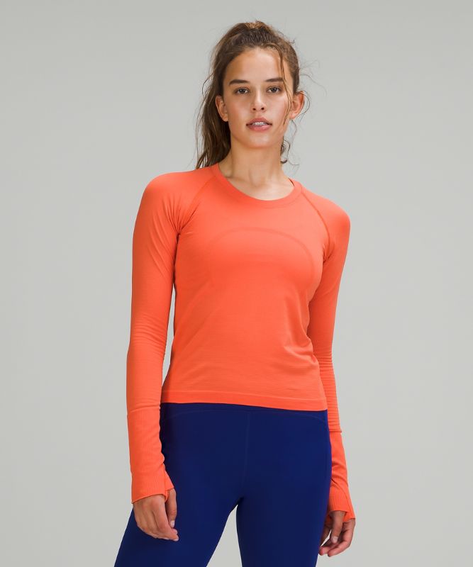 Tops Lululemon Swiftly Tech Long Sleeve 2.0 Race Mujer Coral Coral | 23750-SBDC