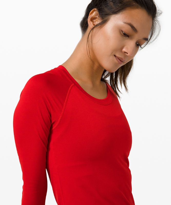 Tops Lululemon Swiftly Tech Long Sleeve 2.0 Race Mujer Rojos Oscuro Rojos Oscuro | 03742-DVHC