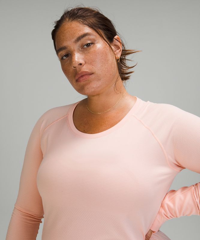 Tops Lululemon Swiftly Tech Long Sleeve 2.0 Race Mujer Rosas Blancos Rosas Blancos | 75816-FJNG