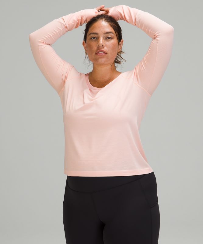 Tops Lululemon Swiftly Tech Long Sleeve 2.0 Race Mujer Rosas Blancos Rosas Blancos | 75816-FJNG