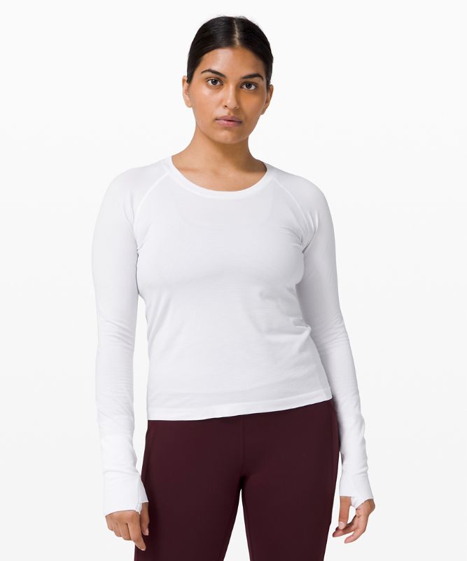 Tops Lululemon Swiftly Tech Long Sleeve 2.0 Race Mujer Blancos Blancos | 05426-VYTI