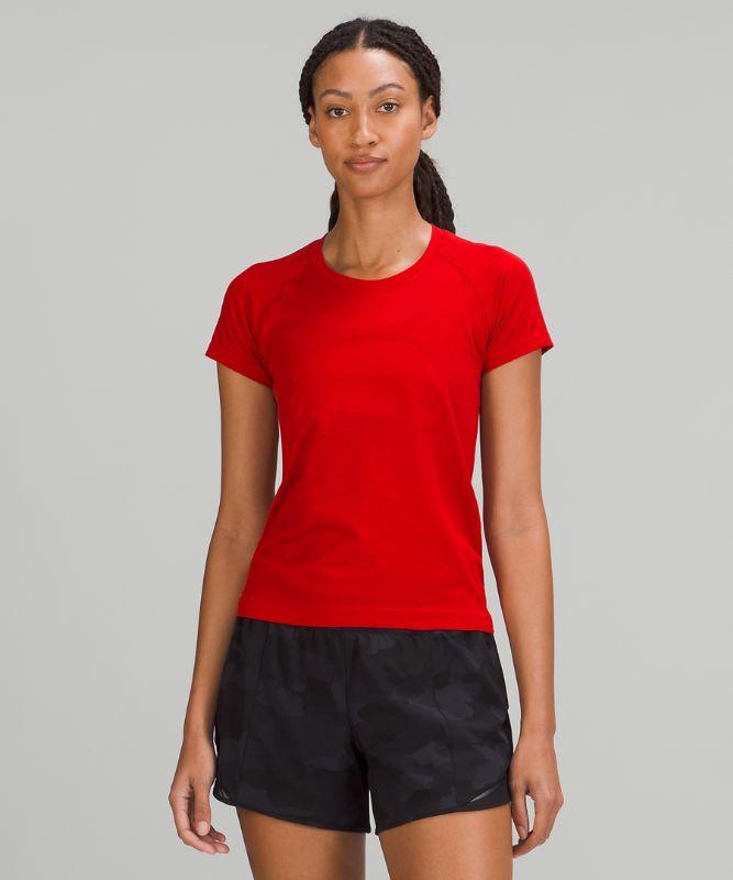 Tops Lululemon Swiftly Tech SS 2.0 Race Mujer Rojos Oscuro Rojos Oscuro | 18045-XLQB