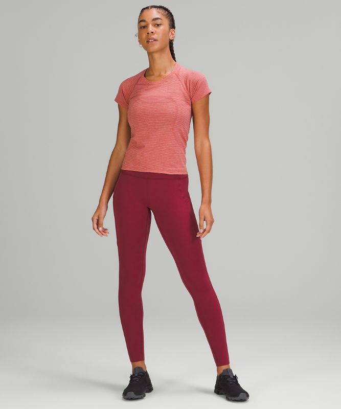 Tops Lululemon Swiftly Tech SS 2.0 Race Mujer Rosas Rosas Blancos Rojos | 15623-QLIP