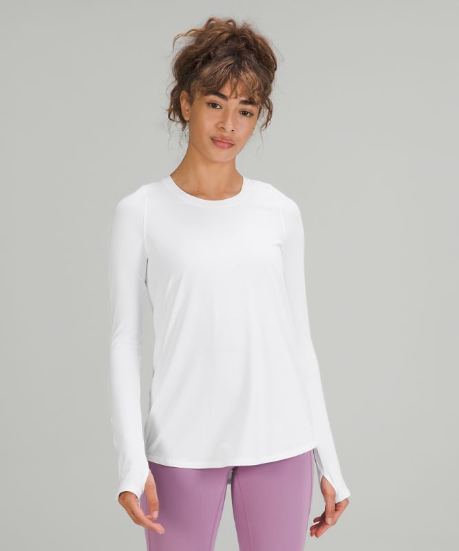 Tops Lululemon Tuck and Flow Long Sleeve Mujer Blancos | 03721-GRKN