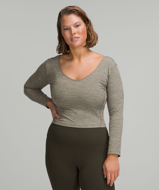 Tops Lululemon lululemon Align™ Long Sleeve Mujer Heathered Rover | 52310-TVBY