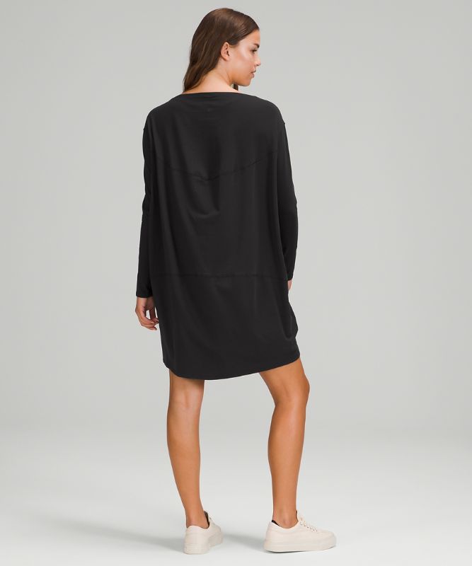 Vestido Lululemon Back in Action LS Mujer Negros | 68215-IQEC