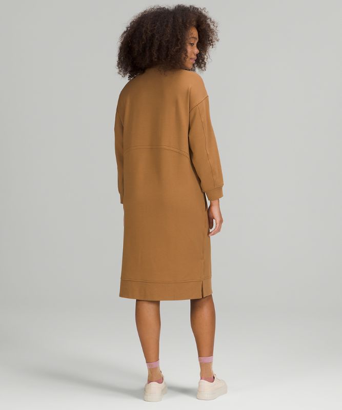 Vestido Lululemon Modal Fleece Funnel-Neck Dress Mujer Beige | 27351-VGMO