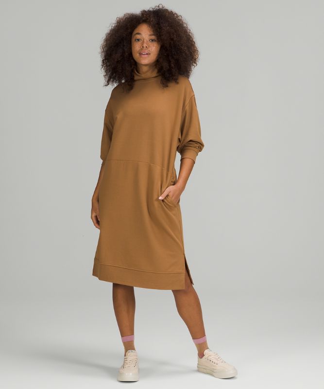 Vestido Lululemon Modal Fleece Funnel-Neck Dress Mujer Beige | 27351-VGMO